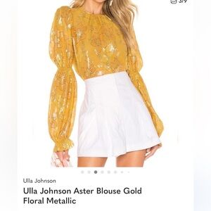 ‼️ sold on IG ‼️Ulla Johnson Metallic Gold Floral Blouse